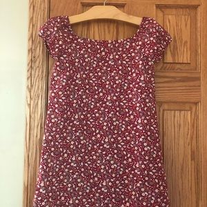 Girls Burgundy Floral Dress with Kerchief Size 5 Grandma Chic ❤️